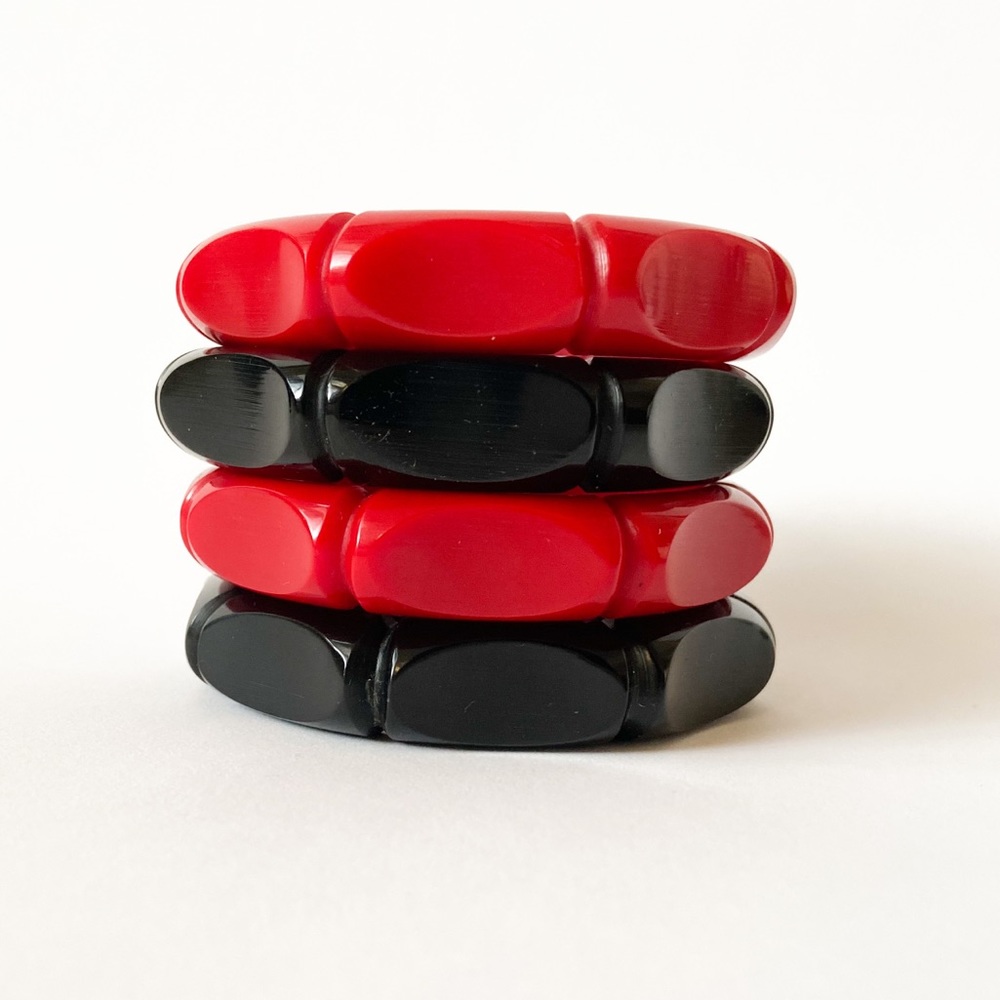 Red Bamboo Carved Vintage Inspired Bangle